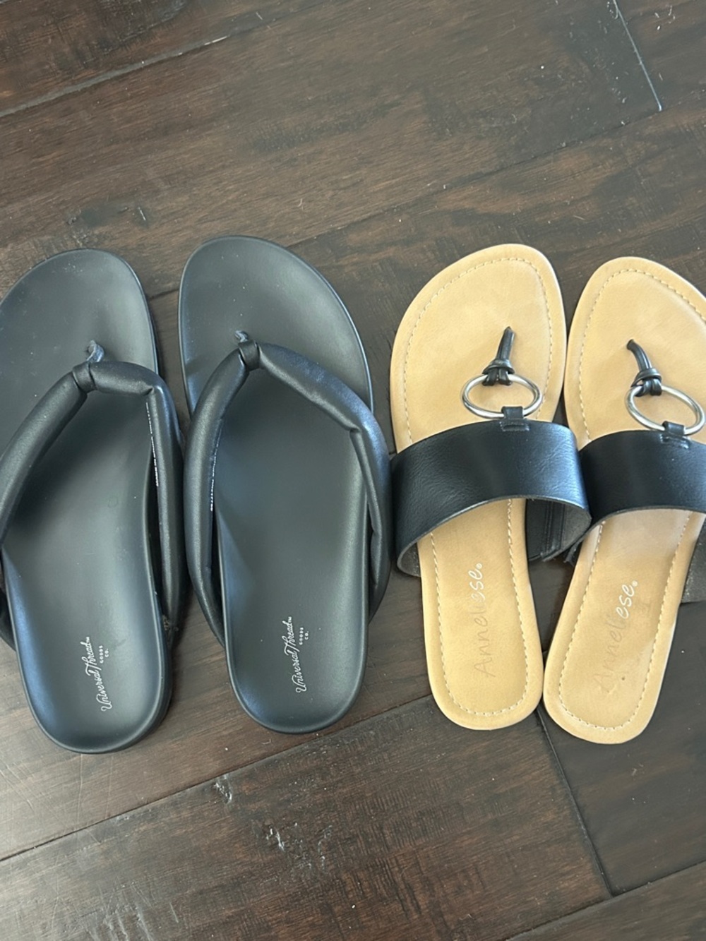 2-Pack Women's Black Slide & Flip Sandals - Casual Summer Footwear